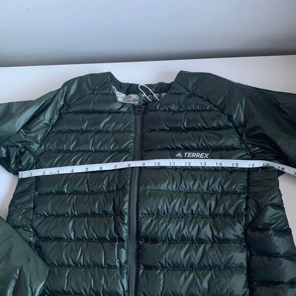 Adidas Womens XS Terrex Hike Bomber Down Puffer Jacket Legend Earth GD1154 - Picture 7 of 13